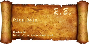 Ritz Béla névjegykártya